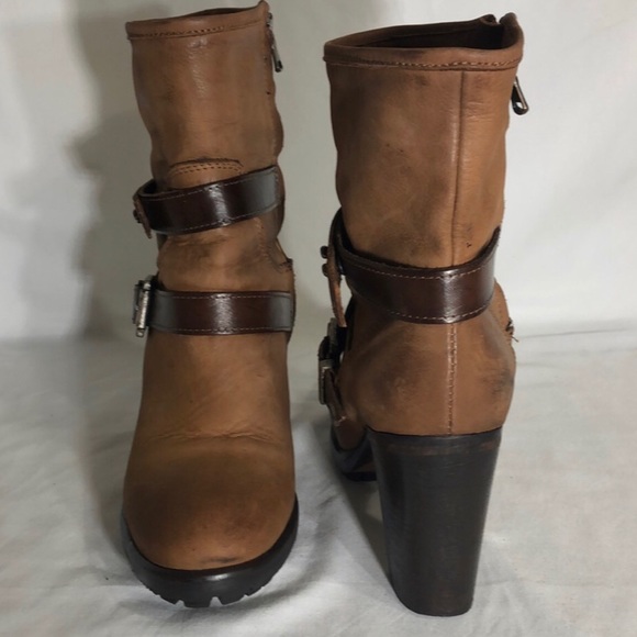 Brown Leather Vera Gomma Ankle Booties - Picture 3 of 7